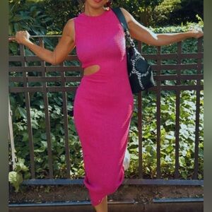 Tyche Pink Sleeveless Cutout Dress medium